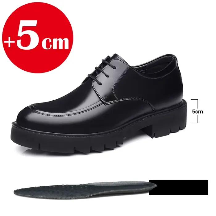 Chaussures pour hommes 8-10 cm hauteur augmentant chaussures en cuir de haute qualité décontracté Oe