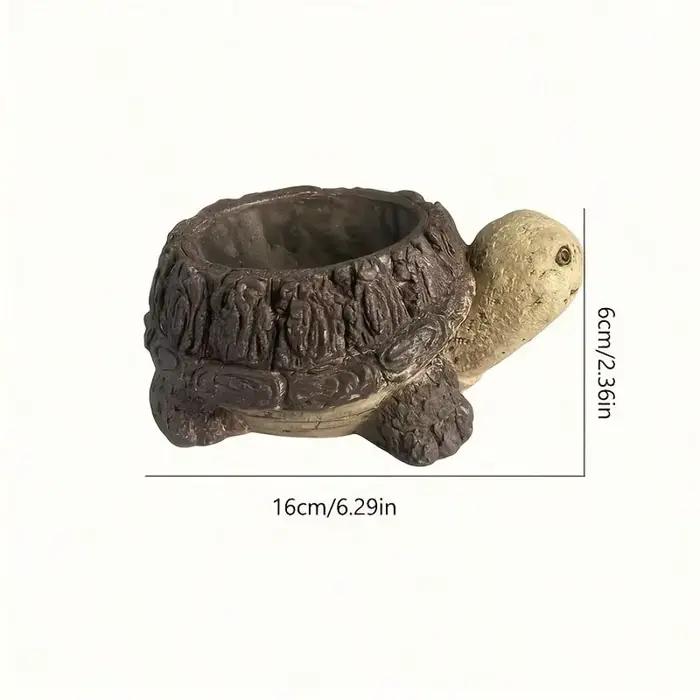 Pot de fleurs en résine en forme de tortue - Pot décoratif charmant pour l'intérieur et l'extérieur,