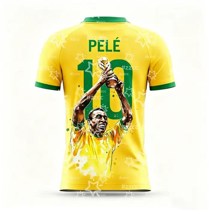 Maillot d'entraînement de l'équipe nationale de football du Brésil Pelé 2026, T-shirt de sport d'été