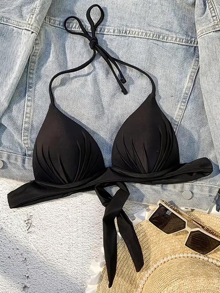 XS - XL Sexy 2025 soutien-gorge Push Up tasse licou haut de bikini femme maillot de bain femmes mail