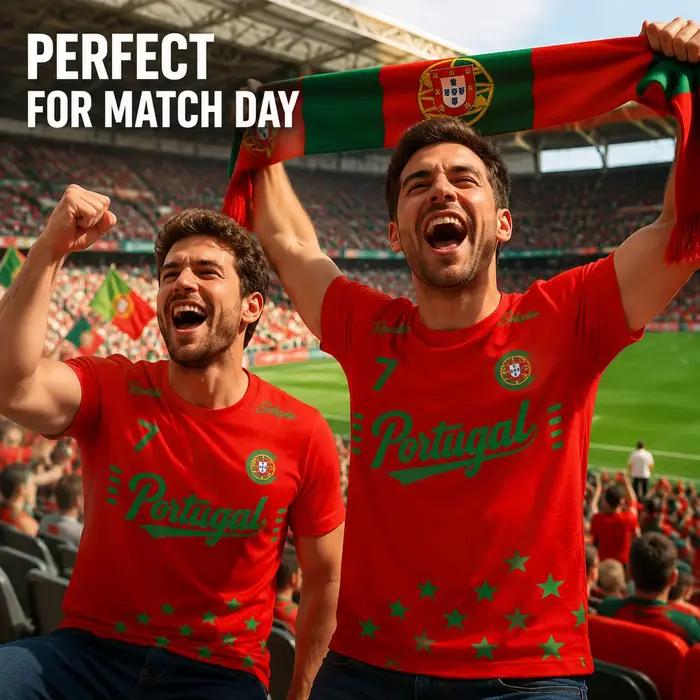 Maillot de football Portugal n°7 Ronaldo vert avec écusson Selecao, séchage rapide, t-shirt sportif 
