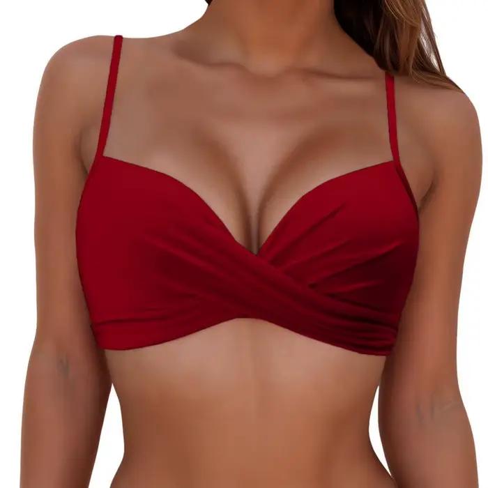 Haut de bikini dos nu papillon crochet conception col en v avant noué maillots de bain hauts dos nu 