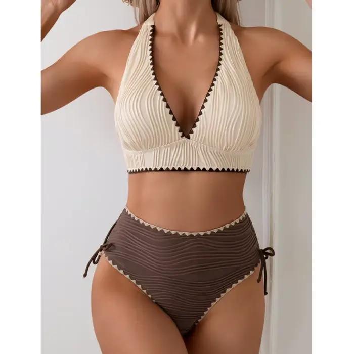 Sexy taille haute Bikinis femmes maillots de bain femme maillot de bain pour maillot de bain maillot