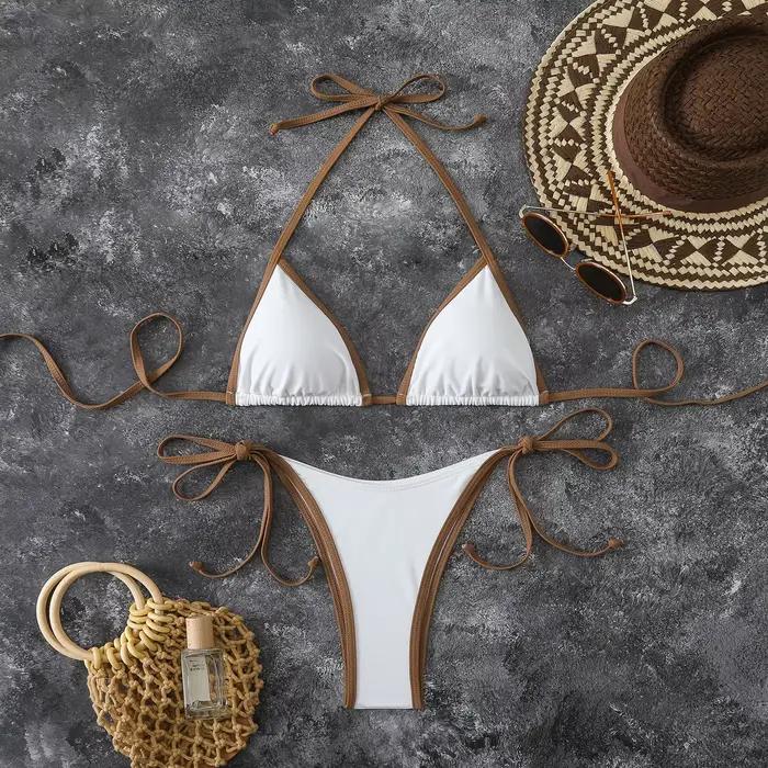 Tenues de Vacances Ensembles de Bikinis pour Femmes Bikinis Micro String Brésiliens Sexy Maillots de