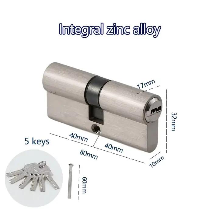 Portes et fenêtres intérieures de chambre à coucher, cylindre de serrure de 60 70 80mm, clé AB, entr