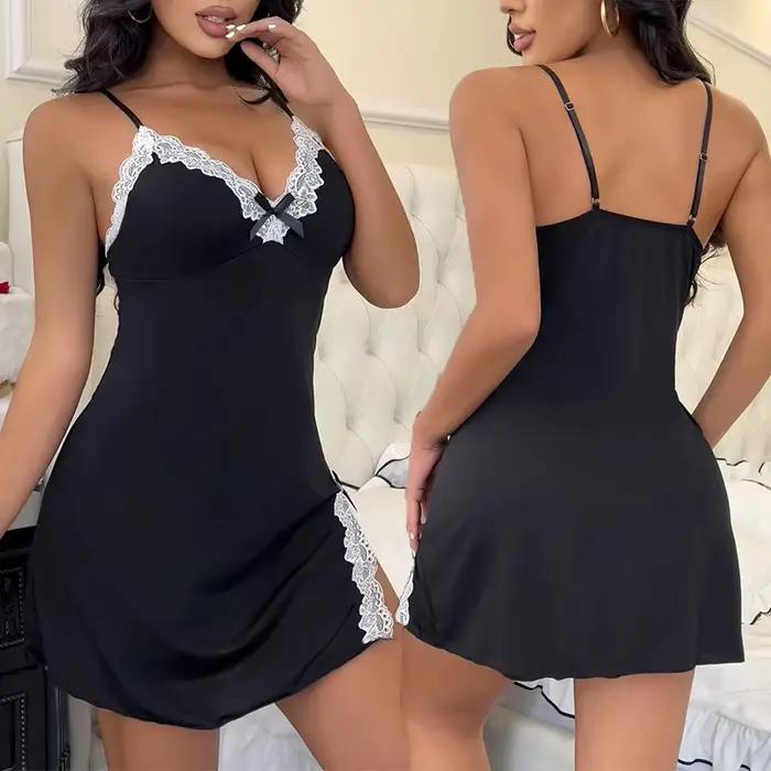 Ensemble soutien-gorge et string en dentelle, grande taille, robe Sexy, Lingerie pour femmes, col en
