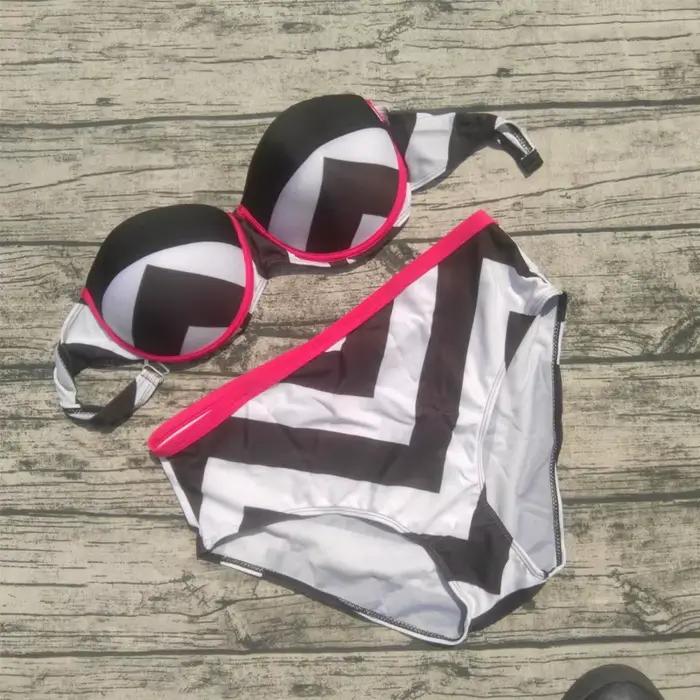 Bikini brésilien imprimé numérique pour femmes, maillot de bain sexy, taille haute, grande taille, b