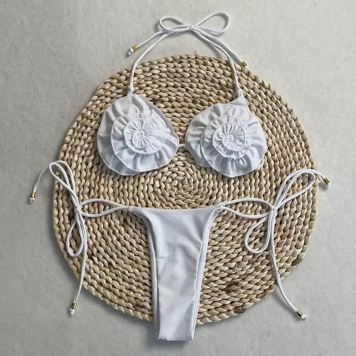 DEBAIOR 2025 Sexy Bikini ensemble femmes Floral maillots de bain unis licou cou maillot de bain femm