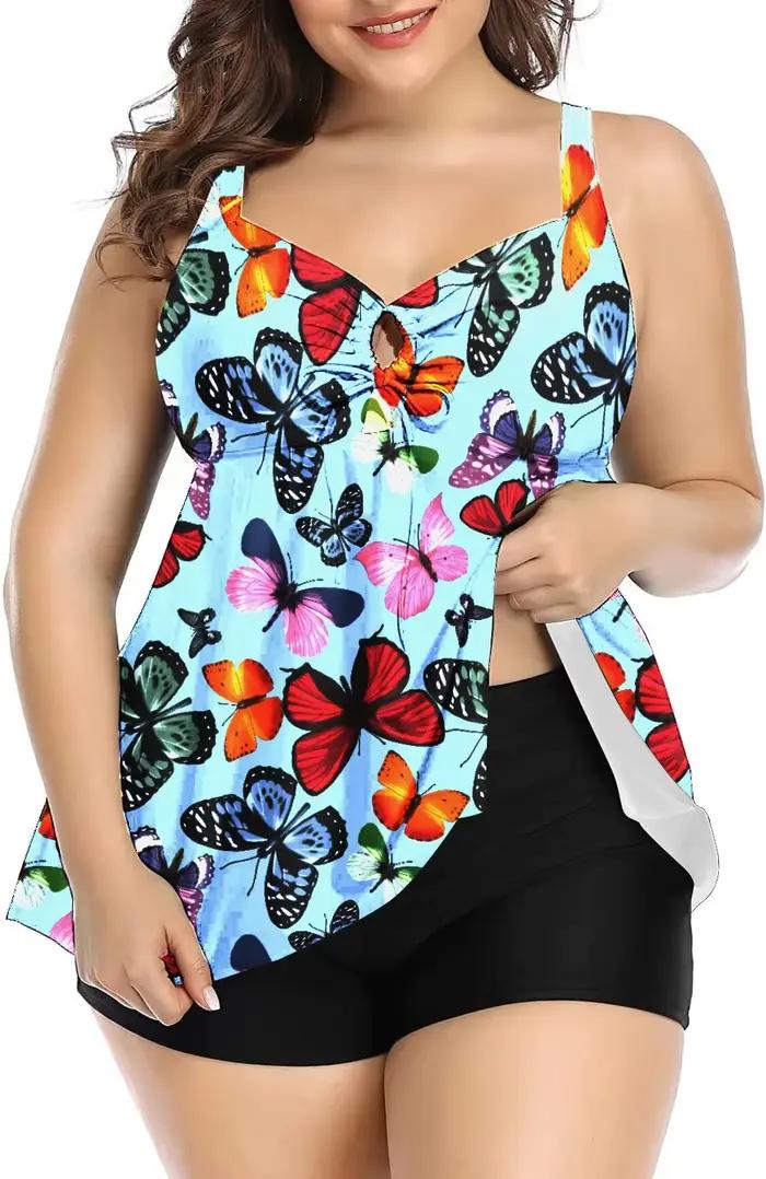 Maillot de bain deux pièces pour femmes, ensemble Bikini, contrôle de l'abdomen, grande taille, avec