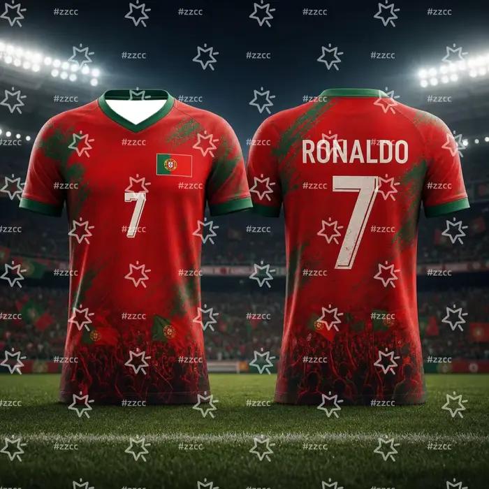 Maillot de football commémoratif Portugal 2026 Cristiano Ronaldo – T-shirt de sport pour homme, enfa