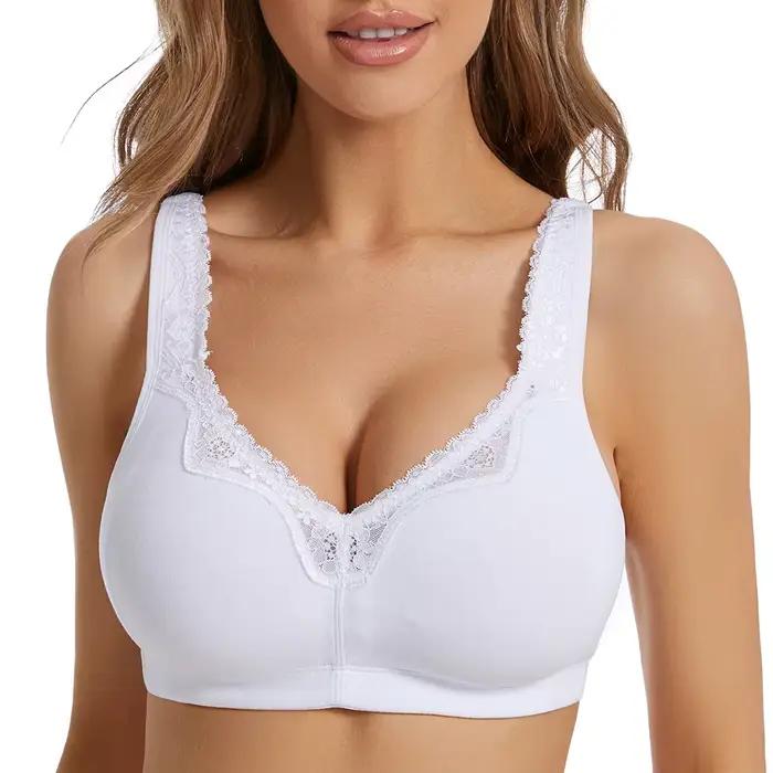 Sheroine grande taille soutien-gorge dentelle douce coton ultra-mince sans fil Non rembourré Lingeri