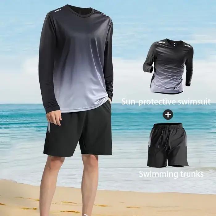 2025 nouveau maillot de bain, maillot de bain pour hommes à manches longues et pantalons longs de pr
