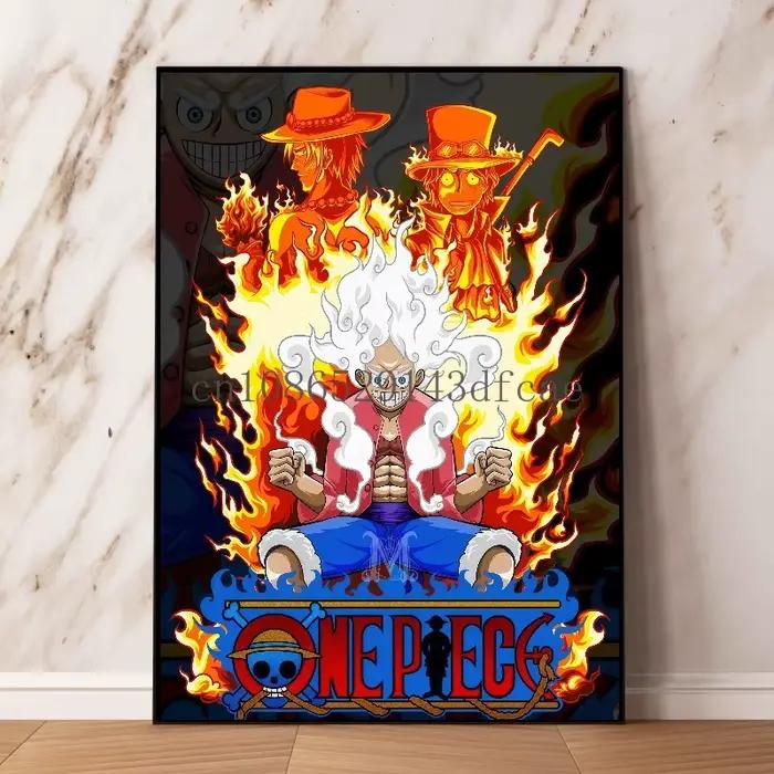 Papier peint Luffy Gear 5, une pièce, dessin animé classique, Art minimaliste passionné, décoration 