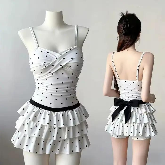 Maillot de bain à pois pour femme, bikini taille haute imprimé, maillot de bain tendance, chic pour 