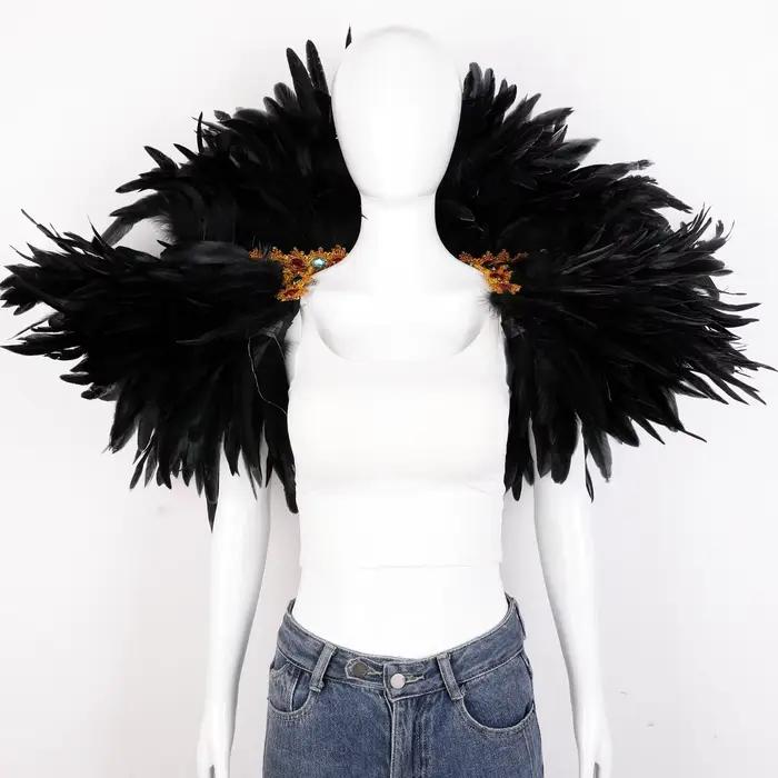 Plume châle Halloween carnaval Costume piste Performance balle gilet écharpe cape fête châle Cosplay