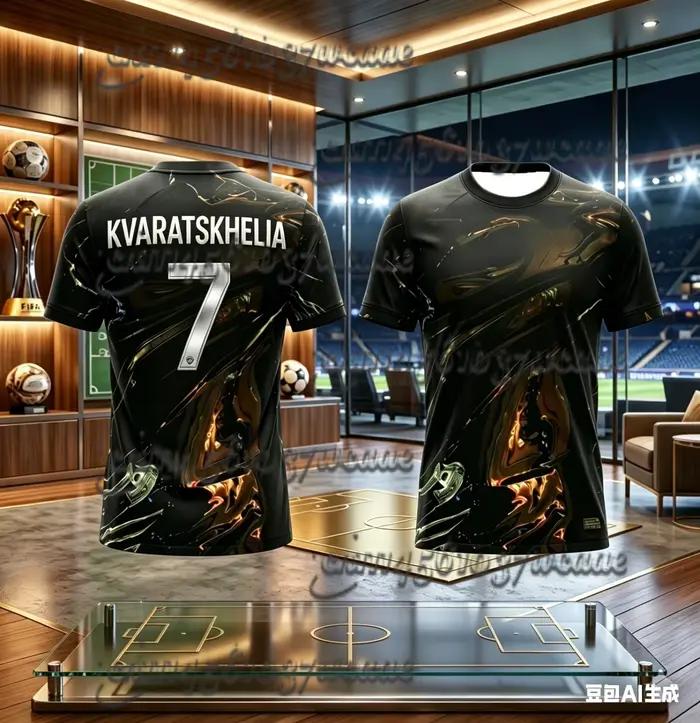 T-shirt de football PSG, maillot de foot noir et or, imprimé liquide, respirant, séchage rapide, tee