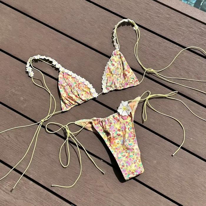 2025 Bandeau Biquini femmes Sexy Bikini Push Up maillot de bain maillot de bain pour femme imprimé f
