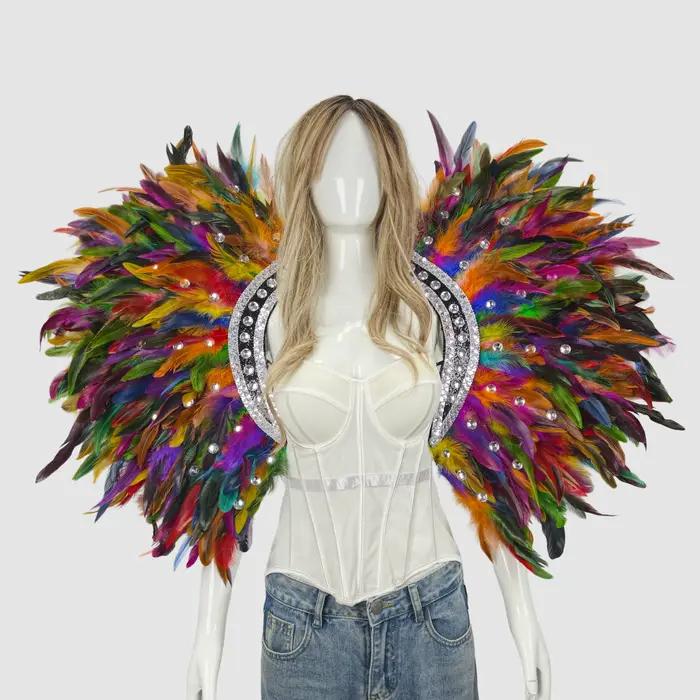 Châles et écharpes en plumes pour Halloween, unisexes, costumes et accessoires de fête en plumes pou