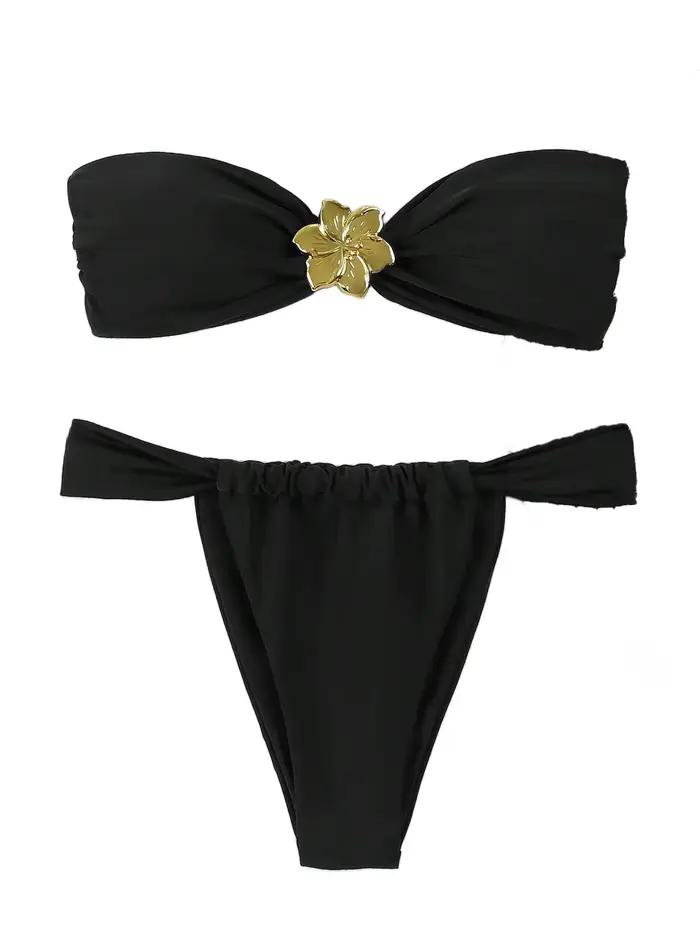 Ensemble bikini bandeau push-up sexy 2026 - Maillot de bain brésilien string pour femme