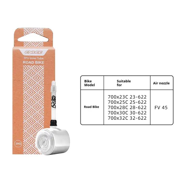 ENLEE chambre à air de pneu de vélo TPU F/V route VTT chambre à air en TPU Valve Presta 45mm 65mm 85