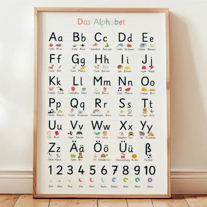 Tableau éducatif en toile pour l'apprentissage précoce des chiffres et de l'alphabet, affiche de cog