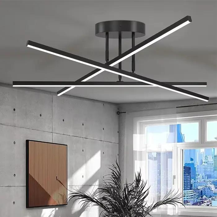 Suspension salon lumière nordique luminaires moderne et Simple or noir aluminium chambre salle à man
