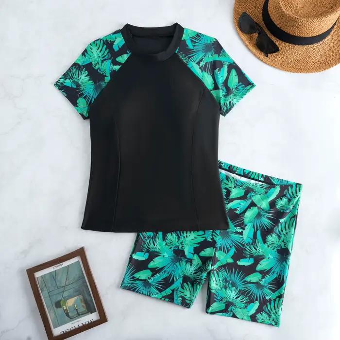 2026 manches courtes Tankini 2 pièces maillots de bain femme imprimé maillot de bain femmes baigneur
