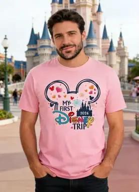 Impression sur le thème des parcs de loisirs Disney, vacances, adapté aux familles, aux couples, aux