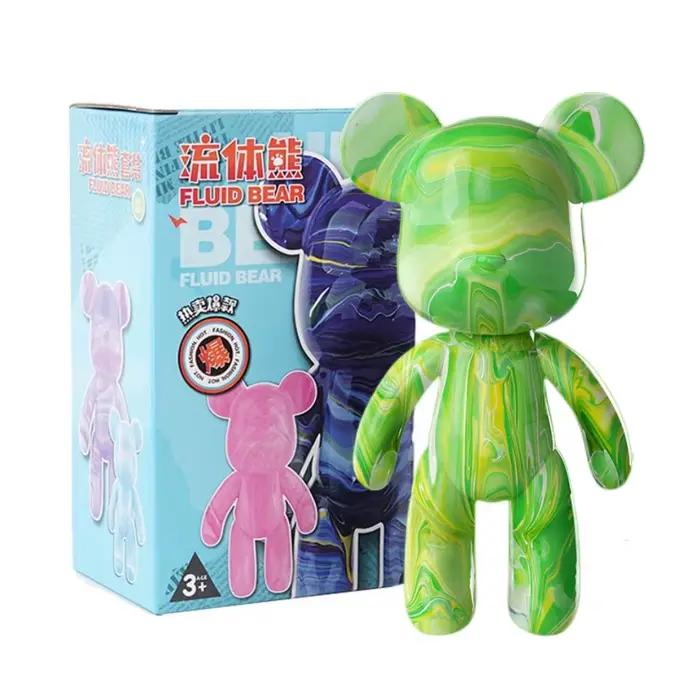 Jouets colorés faits à la main pour enfants, ours fluide, embryon blanc, artisanat de coloriage, pei