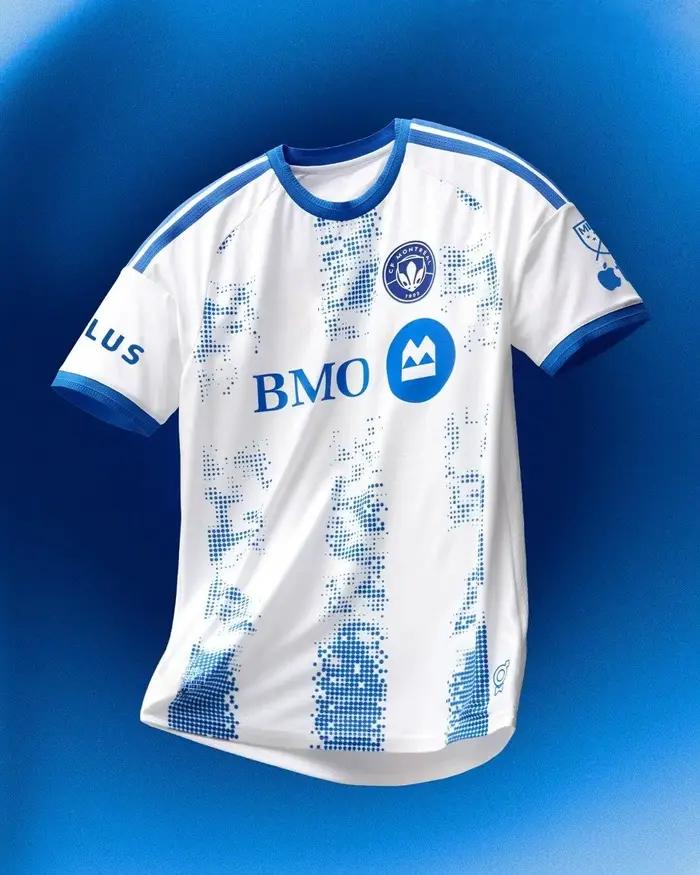 Maillot de football CF Montréal Extérieur 2025/26 pour homme, version fan, sponsor BMO, motif à pois
