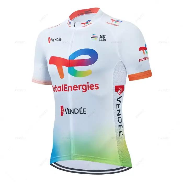 Total Energies-ensembles de maillots de cyclisme pour hommes, manches courtes, équipe professionnell