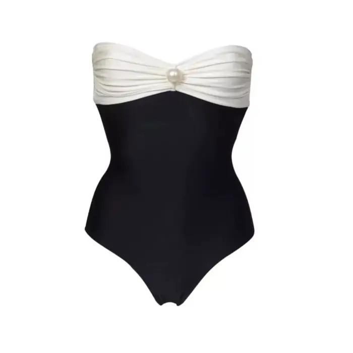 Maillot de bain une pièce patchwork avec cache-maillot, maillot de bain sexy pour femmes, bikini per