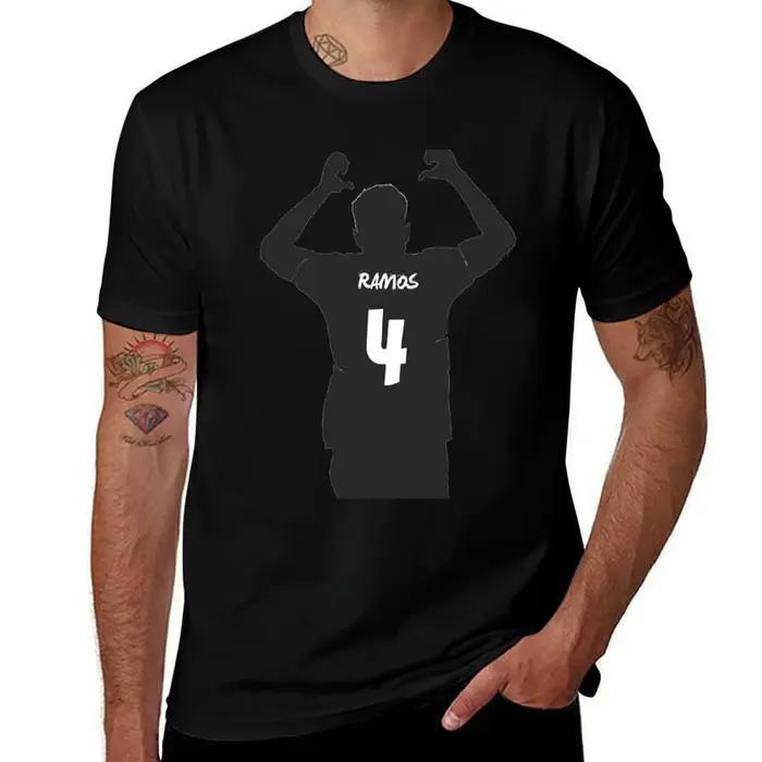 T-shirt avec illustration de Sergio Ramos, T-shirt au design graphique simple