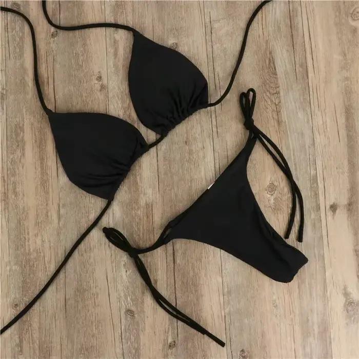 Bikini Sexy maillots de bain maillots de bain maillot de bain pour femmes suspendus cou cravate Biki