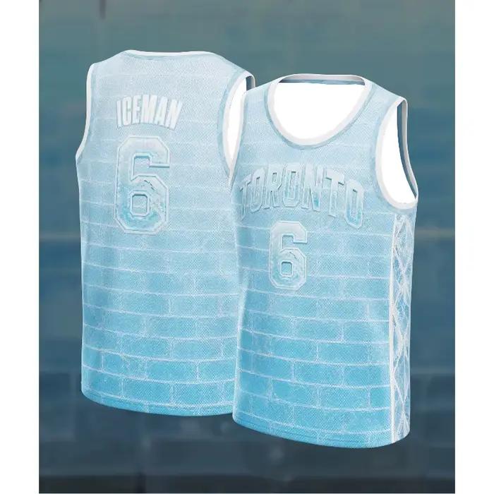 2026 Unisexe Toronto ICEMAN # Maillot de basket rétro à 6 thèmes, respirant et à séchage rapide, déb