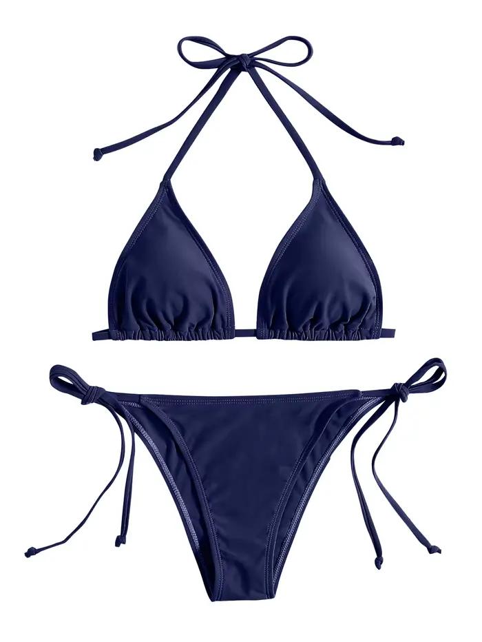 Maillots de bain string Bikini ensemble Sexy nouveau bleu marine maillots de bain femme Sexy maillot