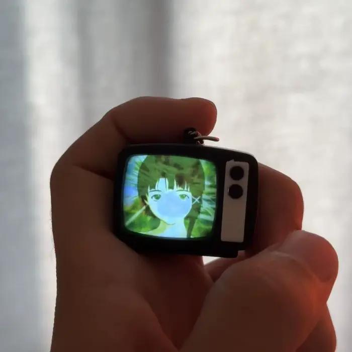 Porte-clés mini-téléviseur Lain pour accessoires, pendentif de sac, bijoux anime, cadeaux pour fans
