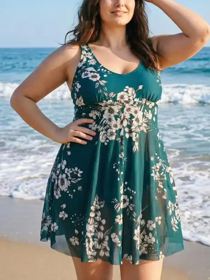 Maillot de bain une pièce grande taille 8XL pour femme, imprimé, tenue de plage