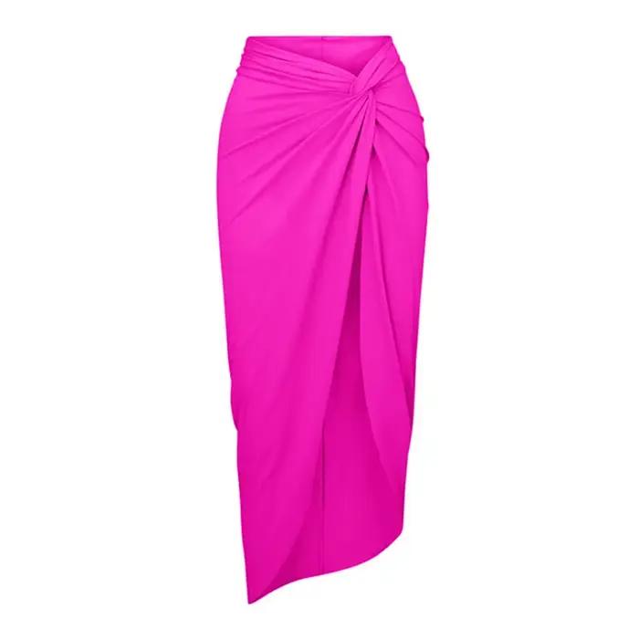Maillot de bain une pièce pour femmes, avec jupe de plage, col en V, fleur, Monokini, vêtements de p