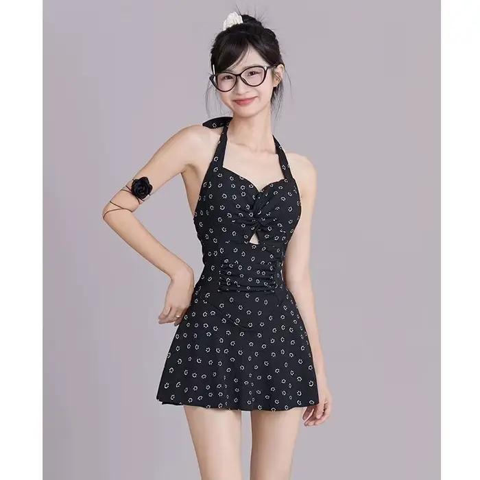 Maillot de bain une pièce pour femmes, col licou, beau dos, taille d'angle plat, amincissant et rass