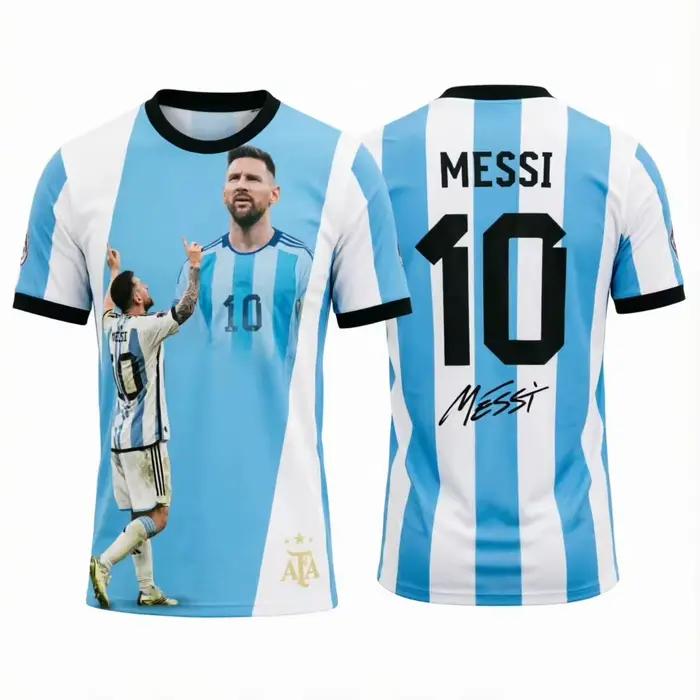 Maillot de football Messi Argentine pour hommes, t-shirt pour femmes, haut pour garçons, t-shirt pou