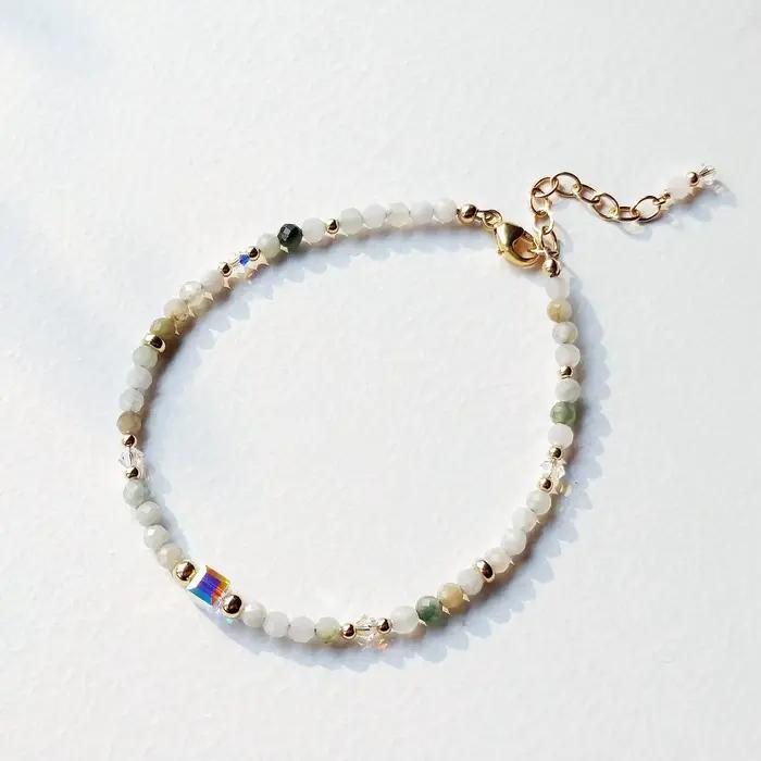 VEI JI-Bracelet Rempli d'Or 14K, Bijou Naturel Birmanie, 2-6mm, Américain, Fait à la Main, à la Mode