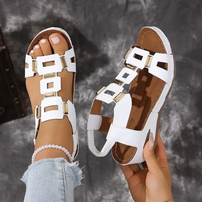 Sandales romaines grande taille pour femme, sandales de plage de créateur, chaussures compensées d'é