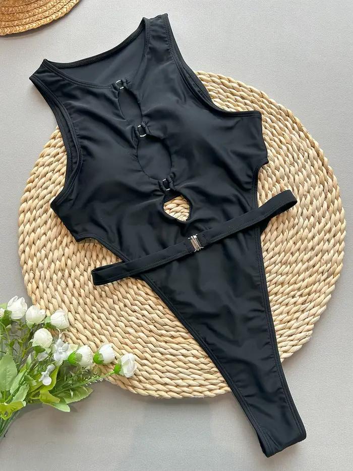 Maillot de bain une pièce, Sexy, coupe haute, ajouré, pour femmes, body, Monokini, dos nu, vêtements
