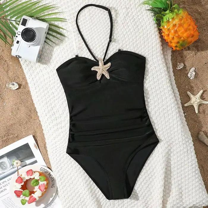 Maillot de bain une pièce pour adolescentes de 13 à 16 ans, avec sangle transparente, pour piscine e