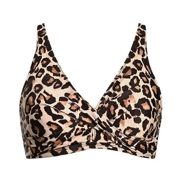Couverture complète sport haut de bikini maillot de bain pour femme froncé soutien-gorge de sport ma