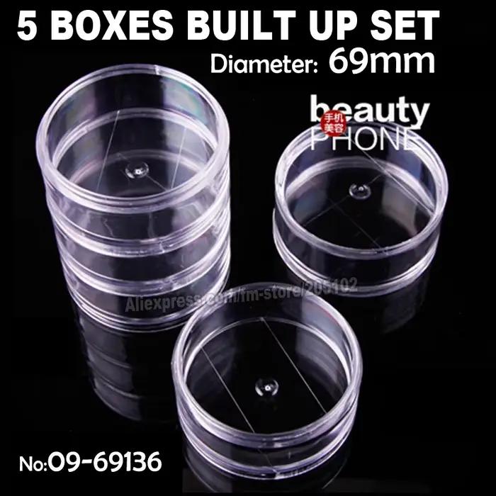 Boîte de rangement ronde transparente pour accessoires, étui de rangement pour bricolage, travail à 