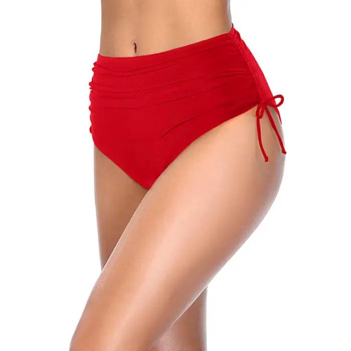 Bas de maillot de bain pour femmes, short de bain taille haute avec cordon de serrage, maillot de ba