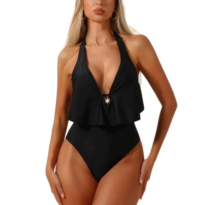 Femmes une pièce maillot de bain Sexy Bikini maillot de bain noir mince maillot de bain féminin mail