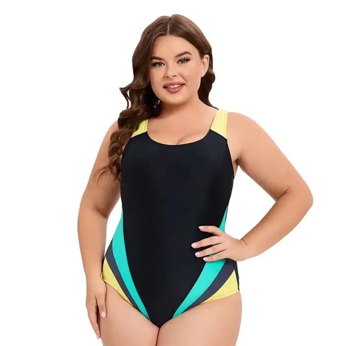 Maillot de bain sport une pièce, taille haute, grande taille, pour femmes, tankini, vêtements de pla